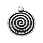 Spirale - Anhänger - teilgeschwärzt, mit Zirkonia