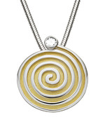 Spirale - Anhänger - teilvergoldet, mit Zirkonia