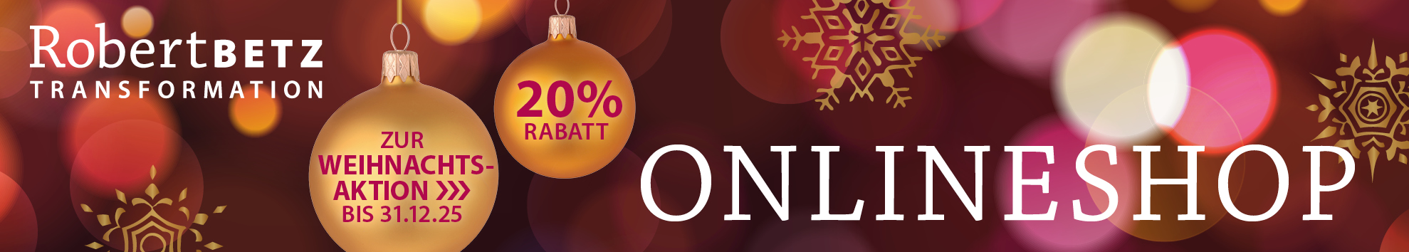 Headerbild Robert Betz Weihnachtsaktion im Onlineshop